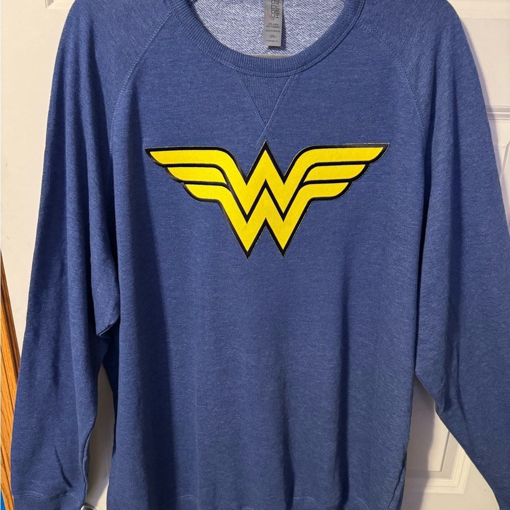 Wonder Woman Custom Denim French Terry Sweatshirt Size 2XL - Picture 4 of 8